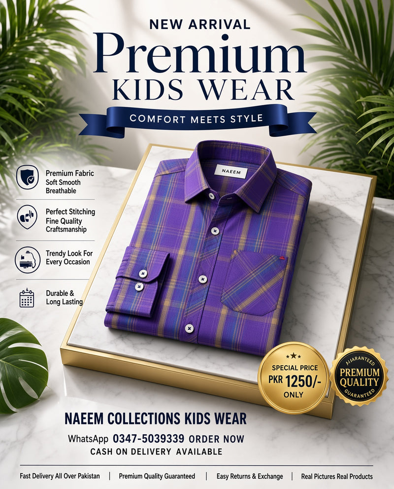 purple check shirt kids
