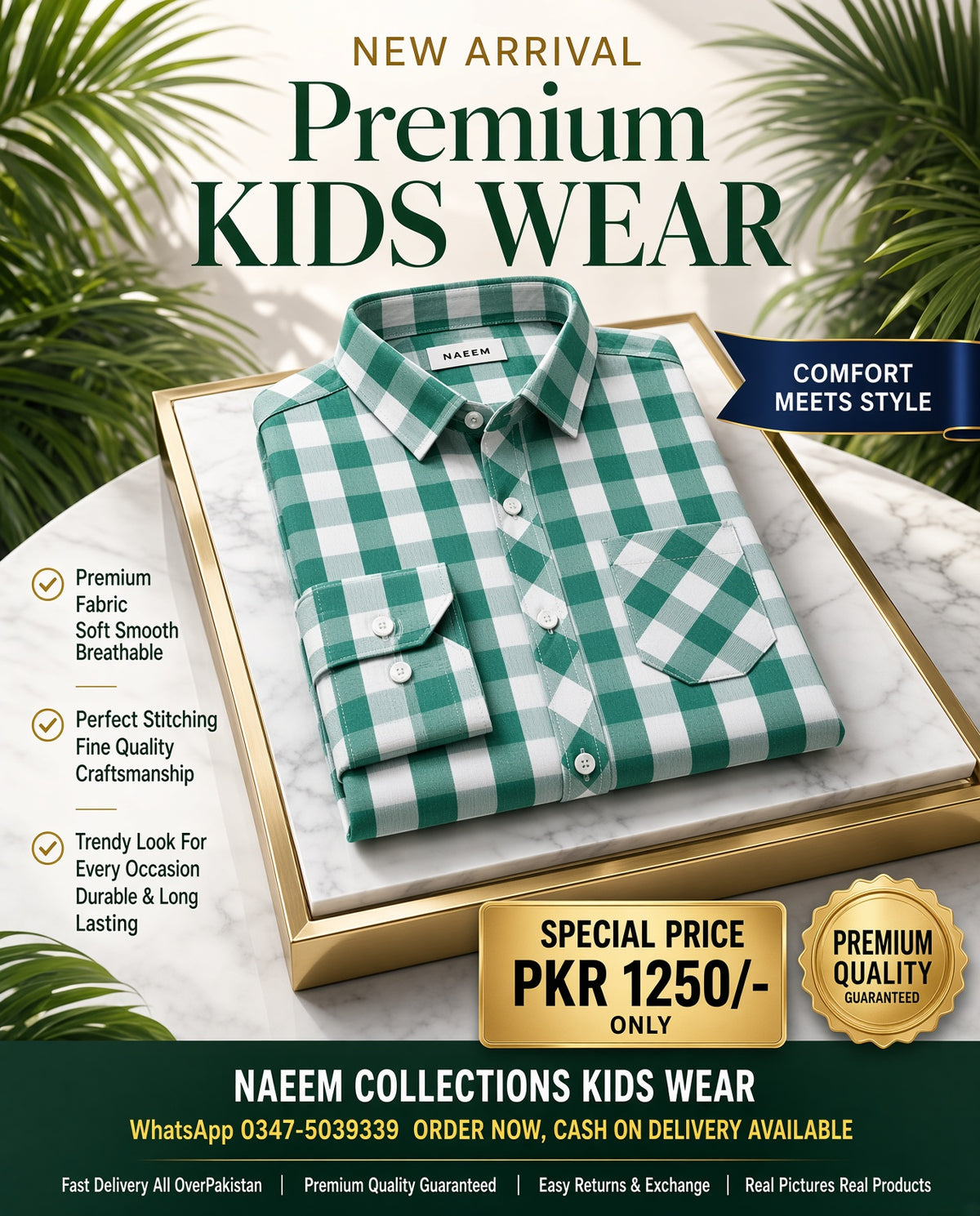 green check shirt kids
