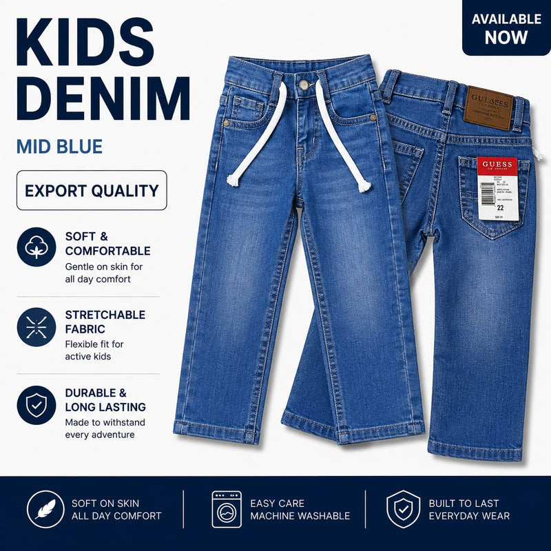 stretchable kids dark blue jeans