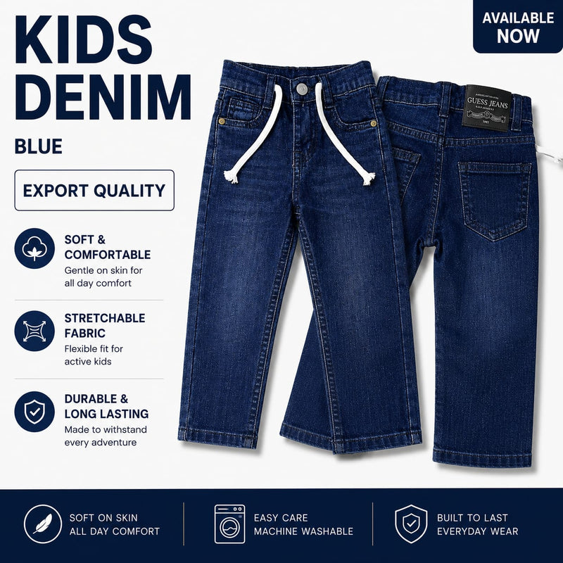 stretchable kids navy blue jeans